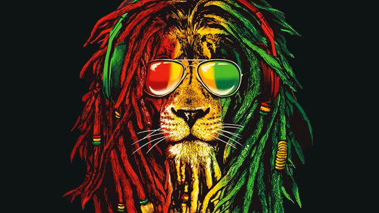 Rasta lion illustration